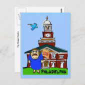 Carte Postale Caricature Philadelphia LOVE (Devant / Derrière)