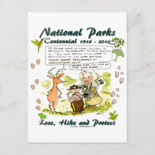 Carte Postale Caricature photographique du centenaire du parc na