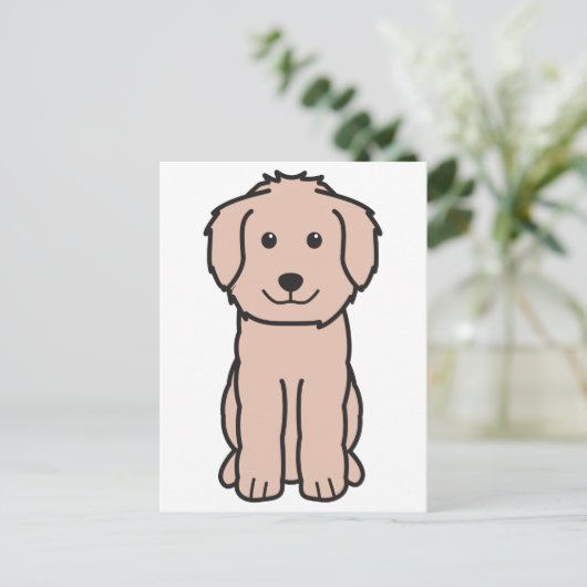 Carte Postale Caricature pour chien Goldendoodle (Debout devant)
