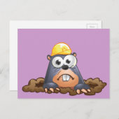 Carte Postale Caricature pour creuser la mole mignonne (Devant / Derrière)