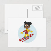 Carte Postale Caricature pour fille de snowboard (Devant / Derrière)