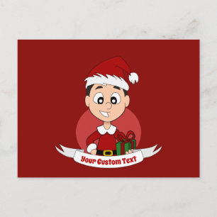 Carte Postale Caricature pour garçon de Noël