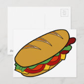 Carte Postale Caricature pour sandwich sous-marin (Devant / Derrière)