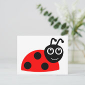 Carte Postale Caricature rouge ladybug (Debout devant)