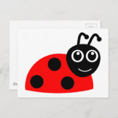 Carte Postale Caricature rouge ladybug (Devant / Derrière)