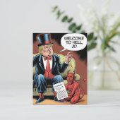 Carte Postale Caricature Trump Bienvenue à Hell JD (Debout devant)