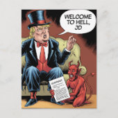 Carte Postale Caricature Trump Bienvenue à Hell JD (Devant)