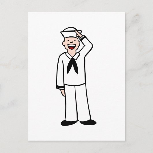 Carte Postale Caricature Uniforme de la Marine (Devant)