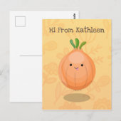 Carte Postale Caricature vert oignon brun joli (Devant / Derrière)