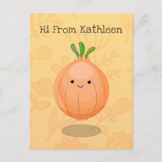 Carte Postale Caricature vert oignon brun joli (Devant)