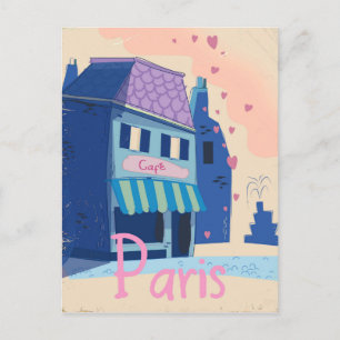 Carte Postale Caricature vintage de Paris Street