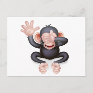 Carte Postale Caricature Voir pas de singe mal