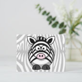 Carte Postale Caricature Zebra Avec Des Rayures (Debout devant)