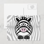 Carte Postale Caricature Zebra Avec Des Rayures (Devant / Derrière)