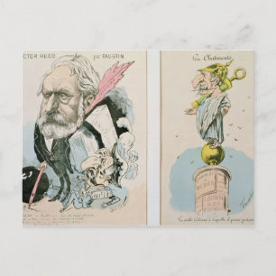 Carte Postale Caricatures de Victor Hugo et Napoléon III