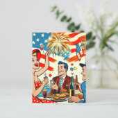 Carte Postale Caricatures vintages du 4 juillet (Debout devant)