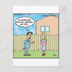 Carte Postale Caricaturiste dyslexique Cadeaux drôles T-shirts e