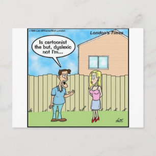 Carte Postale Caricaturiste dyslexique Cadeaux drôles T-shirts e