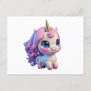 Carte Postale Caricorne d'Anime mignon Unicorn