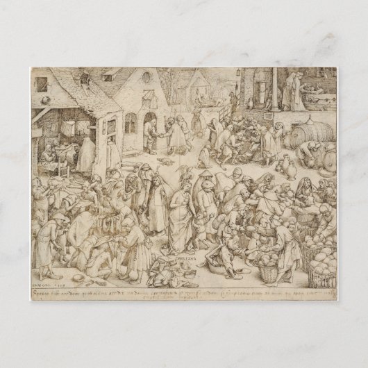 Carte Postale Caritas (Charité) par Pieter Bruegel l'Ancien (Devant)