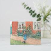 Carte Postale Carl Larsson - Brita Avec Chat (Debout devant)