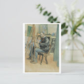 Carte Postale Carl Larsson Peinture avec sa fille (Debout devant)