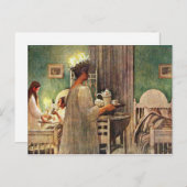 Carte Postale Carl Larsson St Lucia Jour Noël en Suède (Devant / Derrière)