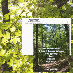 Carte Postale Carl Sandburg Citation Idéaliste Photographique