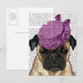 Carte Postale Carlin avec Casquette violet Vintage (Devant / Derrière)