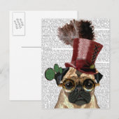 Carte Postale Carlin avec le casquette supérieur de style de (Devant / Derrière)