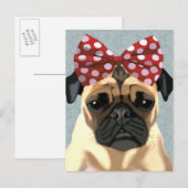 Carte Postale Carlin avec poitrine rouge sur la tête 2 (Devant / Derrière)