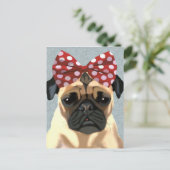 Carte Postale Carlin avec poitrine rouge sur la tête 2 (Debout devant)