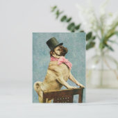 Carte postale carlin Chien Tophat (Debout devant)