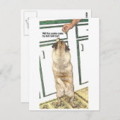 Carte postale carlin Cookie Butt (Devant / Derrière)