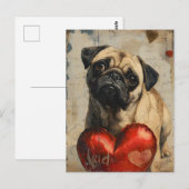 Carte Postale Carlin jour vintage des valentines (Devant / Derrière)