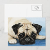 Carte postale carlin Original Chien Art (Devant / Derrière)