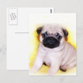 Carte postale carlin Puppy (Devant / Derrière)