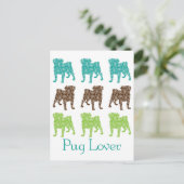 Carte Postale Carlins Brown, vert et Turquoise Paisley (Debout devant)