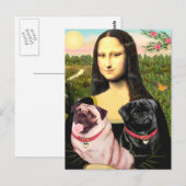 Carte Postale Carlins (Fawn + Blk) - Mona Lisa (Devant / Derrière)