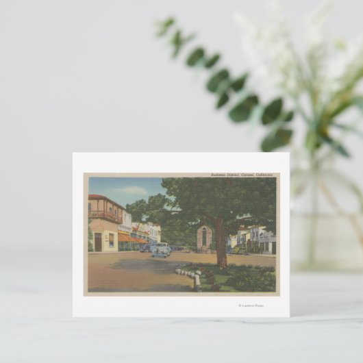 Carte Postale Carmel, CA - Business District Vue du centre-ville (Debout devant)