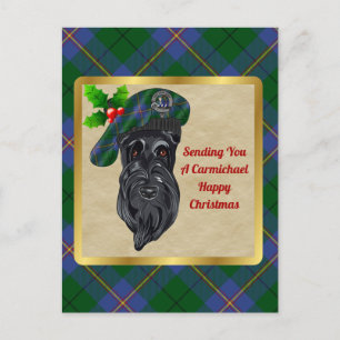 Carte Postale Carmichael Clan Badge & Tartan Christmas