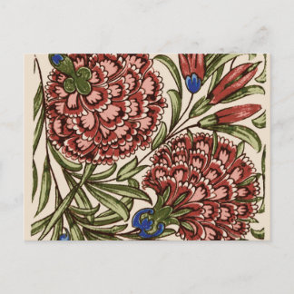 Carte Postale Carnation Carrelage Fleur Antique Art Rustique