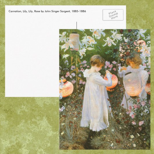 Carte Postale Carnation, Lily, Lily, Rose Par John Singer Sargen