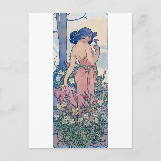 Carte Postale Carnation (Quatre Fleurs), Alphonse Mucha (Devant)