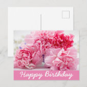 Carte Postale Carnation rose sur arrière - plan rose (Devant / Derrière)