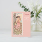 Carte Postale Carnation série de fleurs Alphonse Mucha (Debout devant)