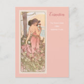 Carte Postale Carnation série de fleurs Alphonse Mucha (Devant)