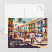 Carte Postale Carnaval Barranquilla Colombie (Devant / Derrière)