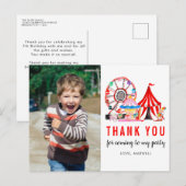 Carte Postale Carnaval Circus Show Anniversaire Photo Merci (Devant / Derrière)