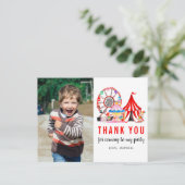 Carte Postale Carnaval Circus Show Anniversaire Photo Merci (Debout devant)